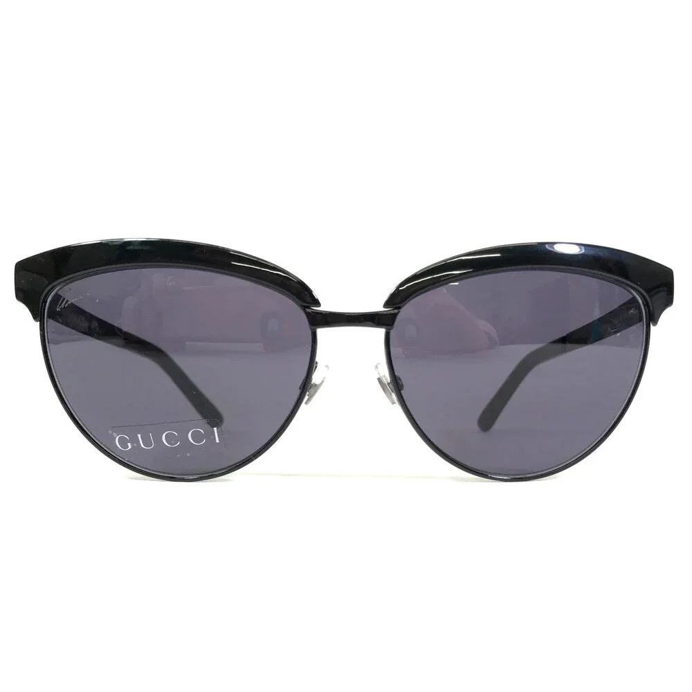 Gucci Sunglasses GG4249/S 006BN Polished Black Cat Eye Frames with Gray Lenses